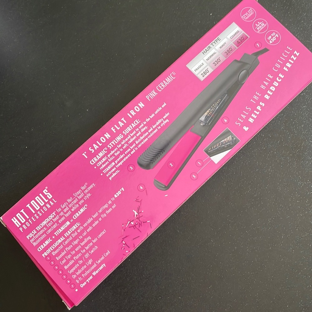 Hot Tools Pink Ceramic Flat Iron 1”